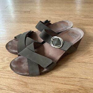 Dansko Susie Leather Crisscross Strap Wedge Sandals Women's Size 41